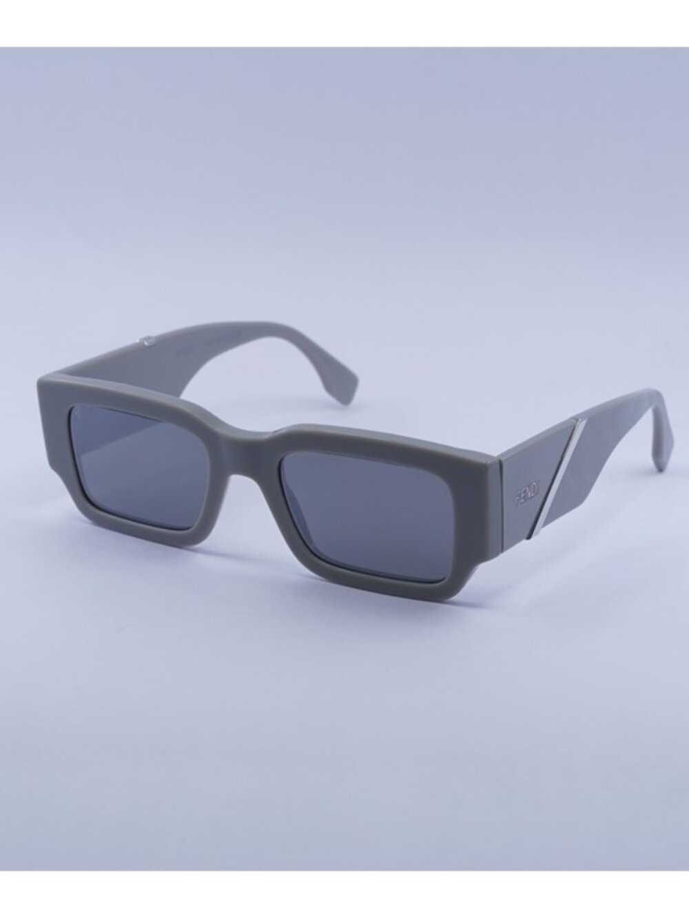 Fendi FE40131I 20C Sunglasses Light Grey Square Frame, Grey Mirror Lenses